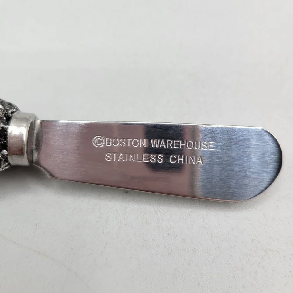 Boston Warehouse Pineapple Stainless Steel Butter Knives Spreaders Set Of 4